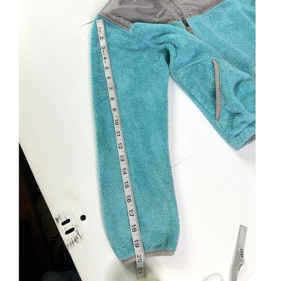 The North Face Big Girl’s Full Zip Fleece Jacket Size Medium 10/12 Turquoise - Picture 10 of 13